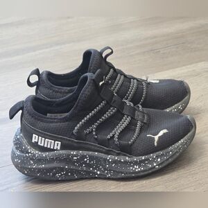 Puma Kids Sneakers Black White Speckled Size 11